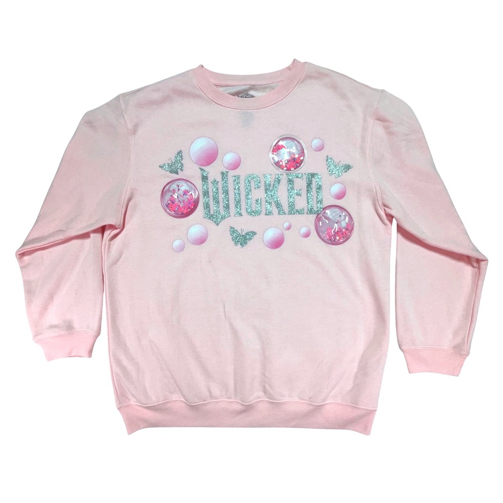 Wicked Universal Studios Glinda Pink Bubble Shaker Sweatshirt XL Broadway Movie